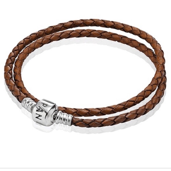 Pandora Jewelry - Pandora brown leather double wrap bracelet Pandora Jewelry - Pandora brown leather double wrap bracelet